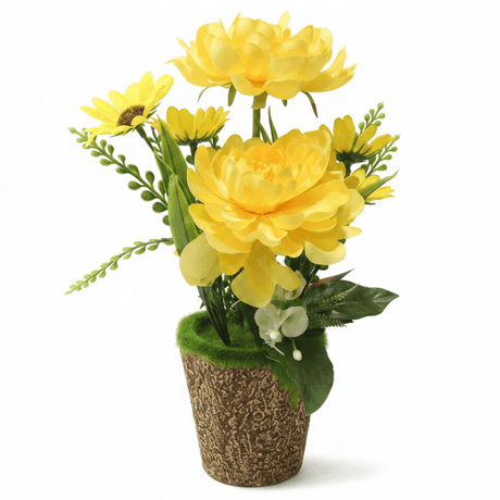Zeem Yellow Artificial Flower Plant | Elegant Chalk Pot | 30cm | Premium Silk Blooms - Al Kabayel Discount CentreZeem Yellow Artificial Flower Plant | Elegant Chalk Pot | 30cm | Premium Silk BloomsArtificial FloraZEEMAl Kabayel Discount Centre