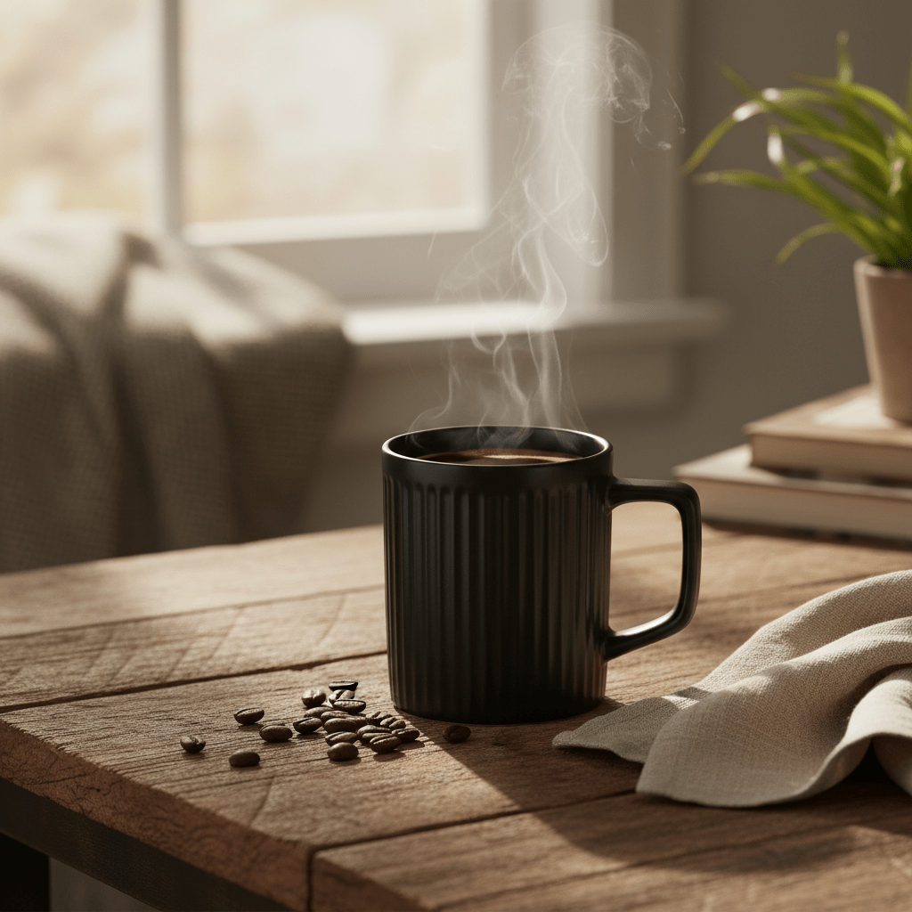 Zeo Black Ribbed Ceramic Coffee Mug | 385ml - Al Kabayel Discount CentreZeo Black Ribbed Ceramic Coffee Mug | 385mlMugsZEOAl Kabayel Discount Centre