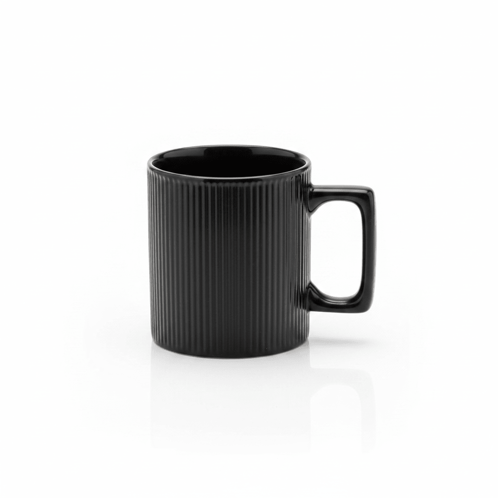 Zeo Black Ribbed Ceramic Coffee Mug | 385ml - Al Kabayel Discount CentreZeo Black Ribbed Ceramic Coffee Mug | 385mlMugsZEOAl Kabayel Discount Centre
