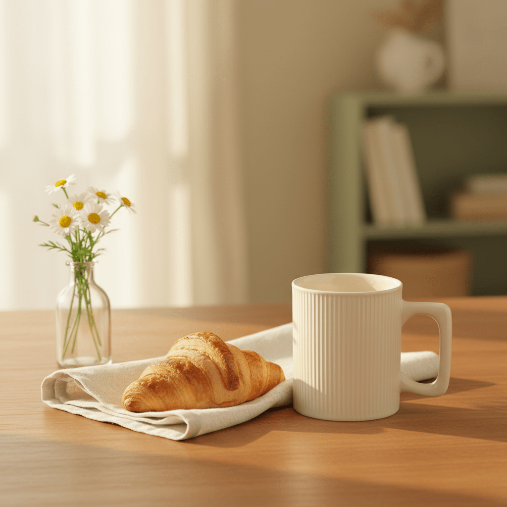 Zeo Ribbed Cream Ceramic Coffee Mug – 385ml | Minimalist Vertical Texture | Square Handle - Al Kabayel Discount CentreZeo Ribbed Cream Ceramic Coffee Mug – 385ml | Minimalist Vertical Texture | Square HandleMugsZEOAl Kabayel Discount Centre