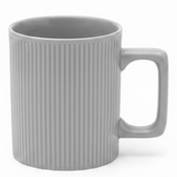 Zeo Ribbed Grey Ceramic Coffee Mug — 385ml | Modern Minimalist Design - Al Kabayel Discount CentreZeo Ribbed Grey Ceramic Coffee Mug — 385ml | Modern Minimalist DesignMugsZEOAl Kabayel Discount Centre