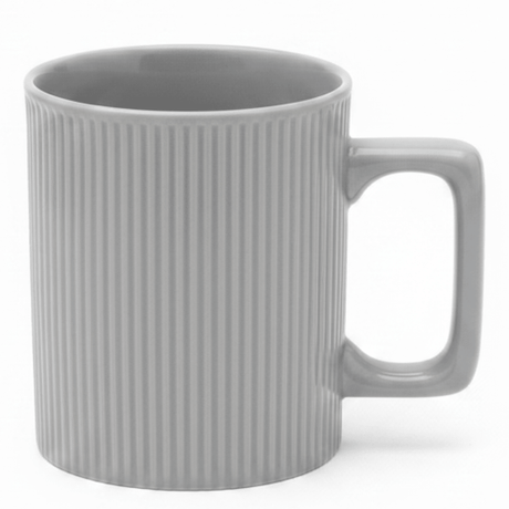 Zeo Ribbed Grey Ceramic Coffee Mug — 385ml | Modern Minimalist Design - Al Kabayel Discount CentreZeo Ribbed Grey Ceramic Coffee Mug — 385ml | Modern Minimalist DesignMugsZEOAl Kabayel Discount Centre