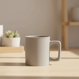 Zeo Ribbed Grey Ceramic Coffee Mug — 385ml | Modern Minimalist Design - Al Kabayel Discount CentreZeo Ribbed Grey Ceramic Coffee Mug — 385ml | Modern Minimalist DesignMugsZEOAl Kabayel Discount Centre
