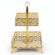 Zeyve 2 - Tier Square Glass Fruit Stand with Gold Metal Frame – Elegant Serving Tray for Fruits, Desserts & Pastries – 14 × 18 × 30 cm - Al Kabayel Discount CentreZeyve 2 - Tier Square Glass Fruit Stand with Gold Metal Frame – Elegant Serving Tray for Fruits, Desserts & Pastries – 14 × 18 × 30 cmServing TraysZEYVEAl Kabayel Discount Centre