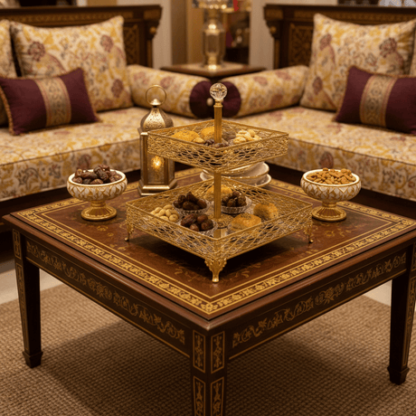 Zeyve Large 2 - Tier Square Glass Fruit Display Stand with Gold Finish – Premium Serving Solution for Parties & Gatherings – 18 × 25 × 30 cm - Al Kabayel Discount CentreZeyve Large 2 - Tier Square Glass Fruit Display Stand with Gold Finish – Premium Serving Solution for Parties & Gatherings – 18 × 25 × 30 cmServing TraysZEYVEAl Kabayel Discount Centre