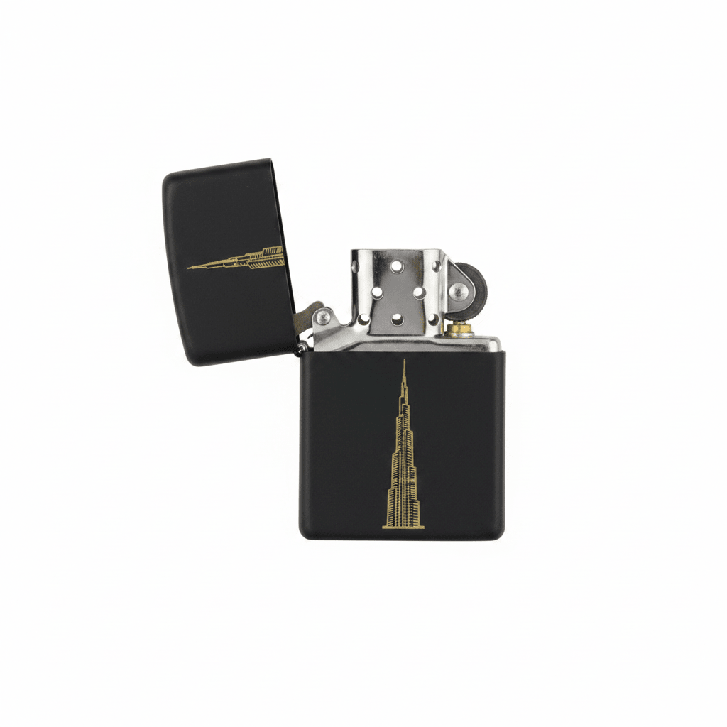 Zippo Black Flip Top Refillable Metal Lighter Burj Khalifa Graphic Design Windproof 6×4 cm - Al Kabayel Discount CentreZippo Black Flip Top Refillable Metal Lighter Burj Khalifa Graphic Design Windproof 6×4 cmLightersZIPPOAl Kabayel Discount Centre