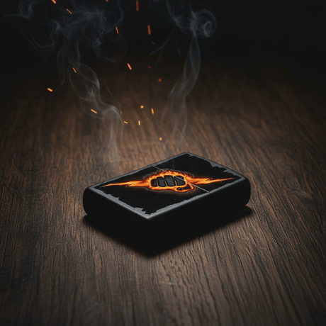 Zippo Black Flip Top Refillable Metal Lighter Lightning Bolt Fist Graphic Windproof 6×4 cm - Al Kabayel Discount CentreZippo Black Flip Top Refillable Metal Lighter Lightning Bolt Fist Graphic Windproof 6×4 cmLightersZIPPOAl Kabayel Discount Centre