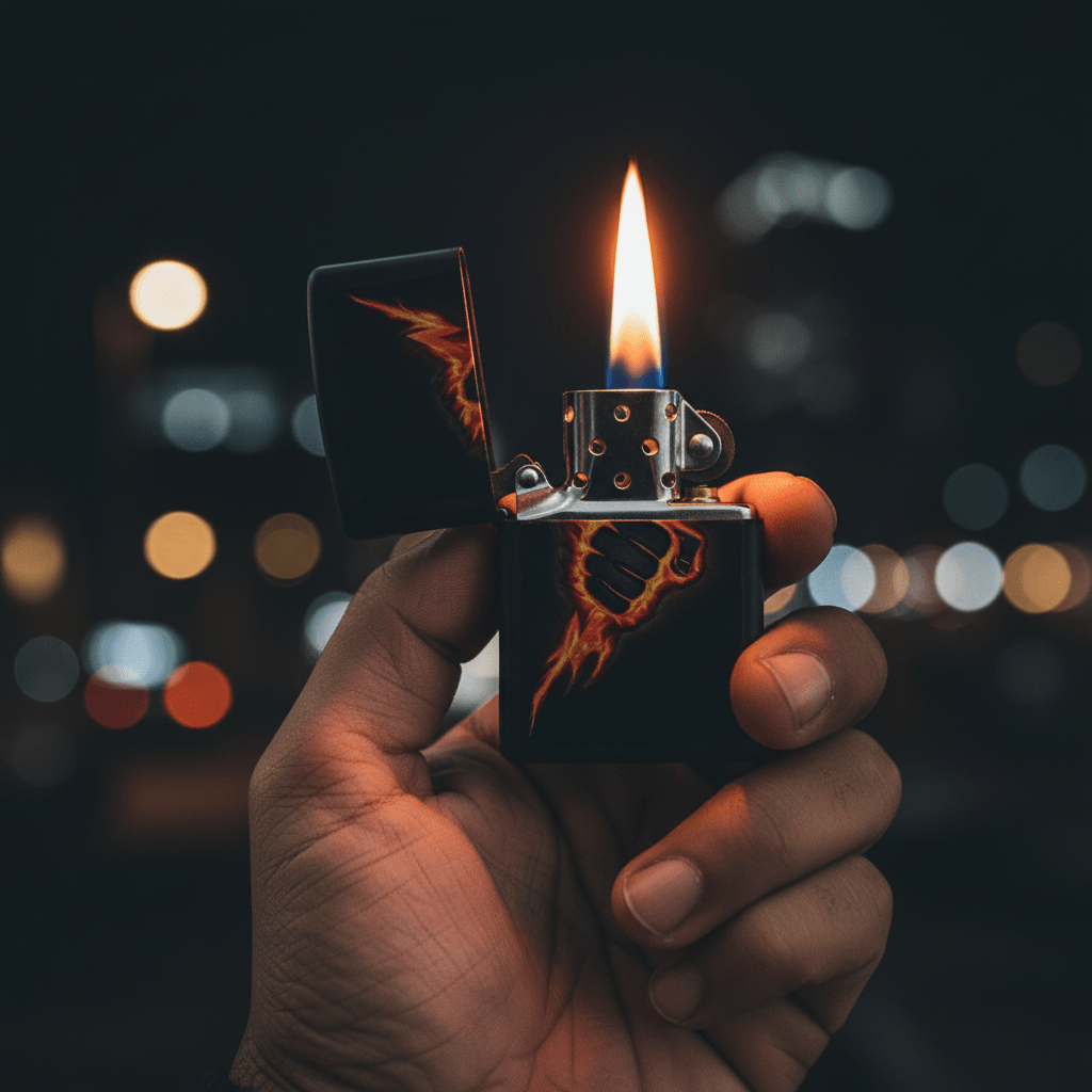 Zippo Black Flip Top Refillable Metal Lighter Lightning Bolt Fist Graphic Windproof 6×4 cm - Al Kabayel Discount CentreZippo Black Flip Top Refillable Metal Lighter Lightning Bolt Fist Graphic Windproof 6×4 cmLightersZIPPOAl Kabayel Discount Centre