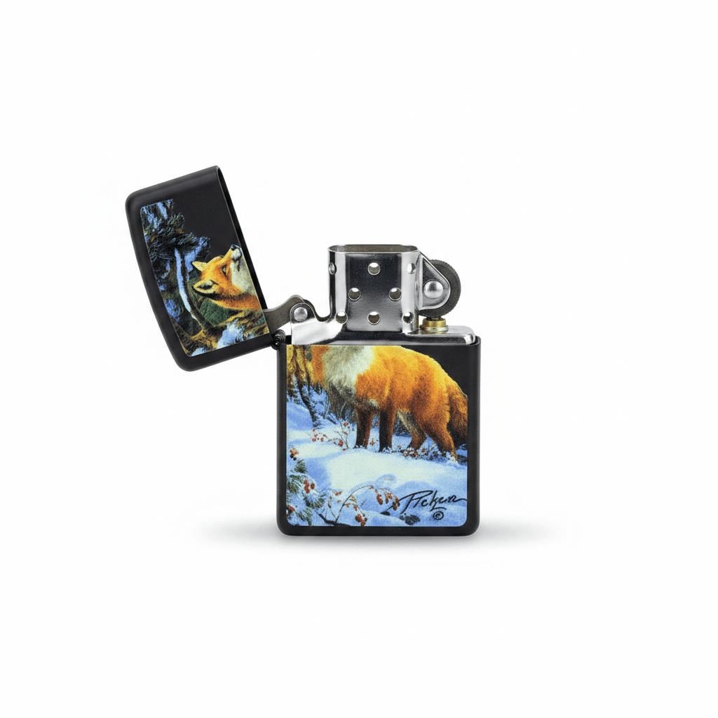 Zippo Black Flip Top Refillable Metal Lighter Linda Picken Artwork Premium Collectible 6×4 cm - Al Kabayel Discount CentreZippo Black Flip Top Refillable Metal Lighter Linda Picken Artwork Premium Collectible 6×4 cmLightersZIPPOAl Kabayel Discount Centre
