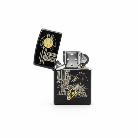 Zippo Black Flip Top Refillable Metal Lighter Western Style Artwork Windproof Durable 6×4 cm - Al Kabayel Discount CentreZippo Black Flip Top Refillable Metal Lighter Western Style Artwork Windproof Durable 6×4 cmLightersZIPPOAl Kabayel Discount Centre