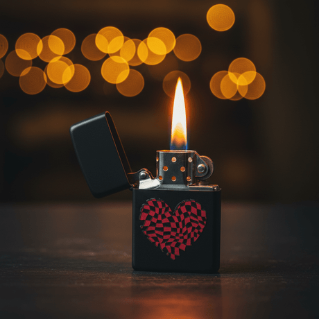 Zippo Black Metal Flip - Top Lighter with Red Heart Love Symbol Design, Refillable (6×4 cm) - Al Kabayel Discount CentreZippo Black Metal Flip - Top Lighter with Red Heart Love Symbol Design, Refillable (6×4 cm)LightersZIPPOAl Kabayel Discount Centre