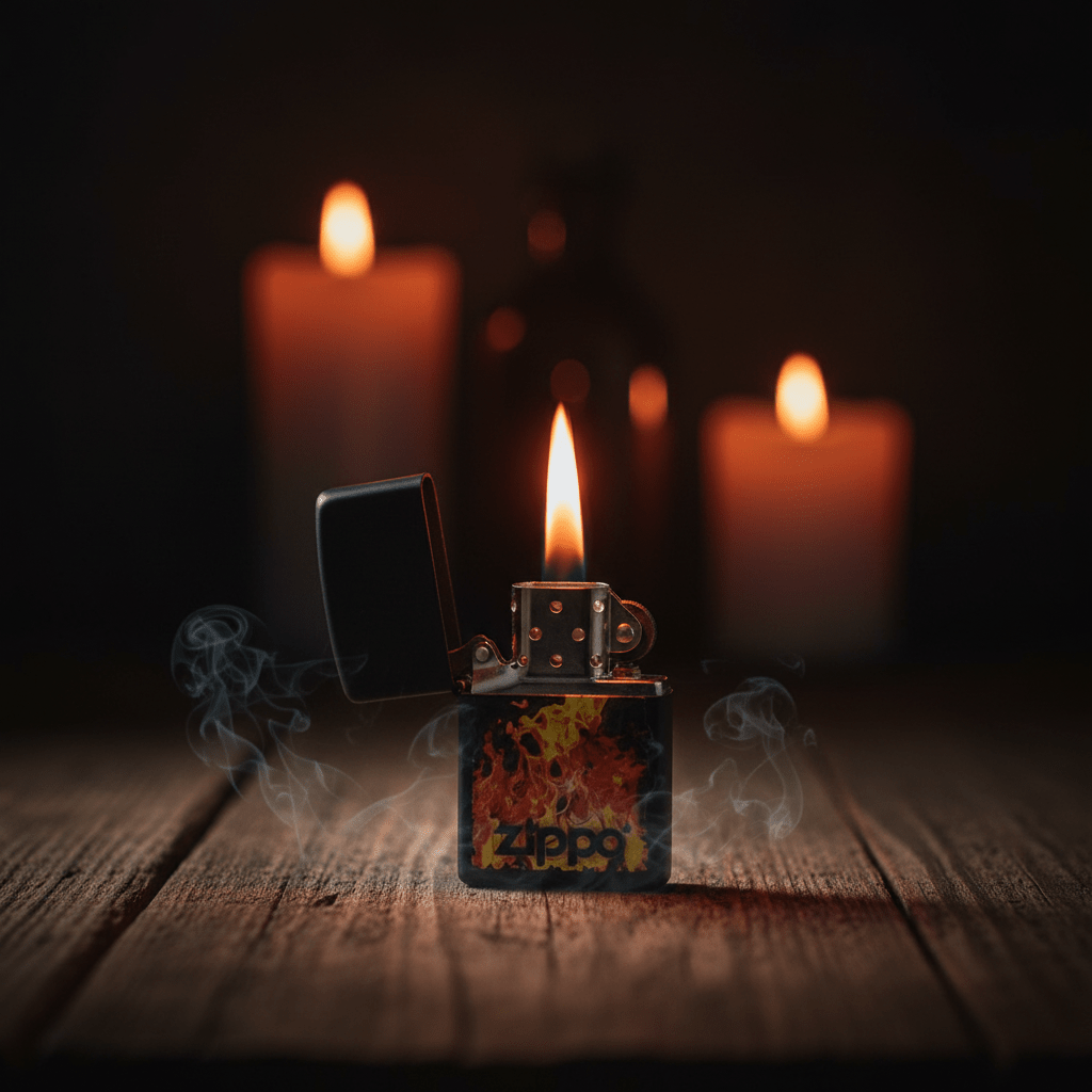 Zippo Black Metal Flip - Top Refillable Lighter with Flame Fire Artwork, Classic Windproof Build (6×4 cm) - Al Kabayel Discount CentreZippo Black Metal Flip - Top Refillable Lighter with Flame Fire Artwork, Classic Windproof Build (6×4 cm)LightersZIPPOAl Kabayel Discount Centre