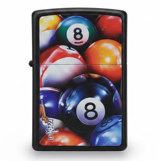 Zippo Black Metal Lighter with Mazzi Eight Ball Graphic Artwork, Refillable Pocket Flip Design (6×4 cm) - Al Kabayel Discount CentreZippo Black Metal Lighter with Mazzi Eight Ball Graphic Artwork, Refillable Pocket Flip Design (6×4 cm)LightersZIPPOAl Kabayel Discount Centre