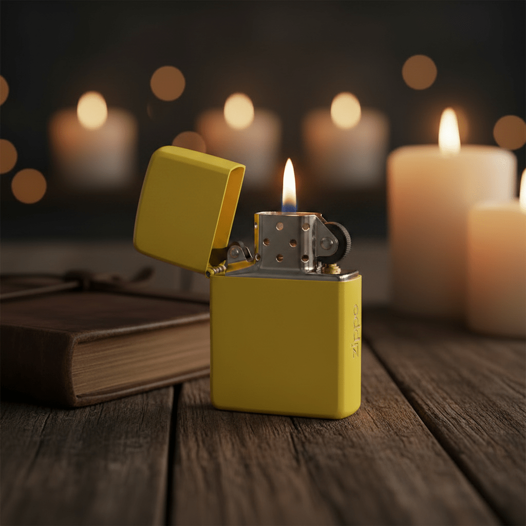 Zippo Bright Sunflower Yellow Metal Flip - Top Refillable Lighter, Smooth Gloss Finish (6×4 cm) - Al Kabayel Discount CentreZippo Bright Sunflower Yellow Metal Flip - Top Refillable Lighter, Smooth Gloss Finish (6×4 cm)LightersZIPPOAl Kabayel Discount Centre