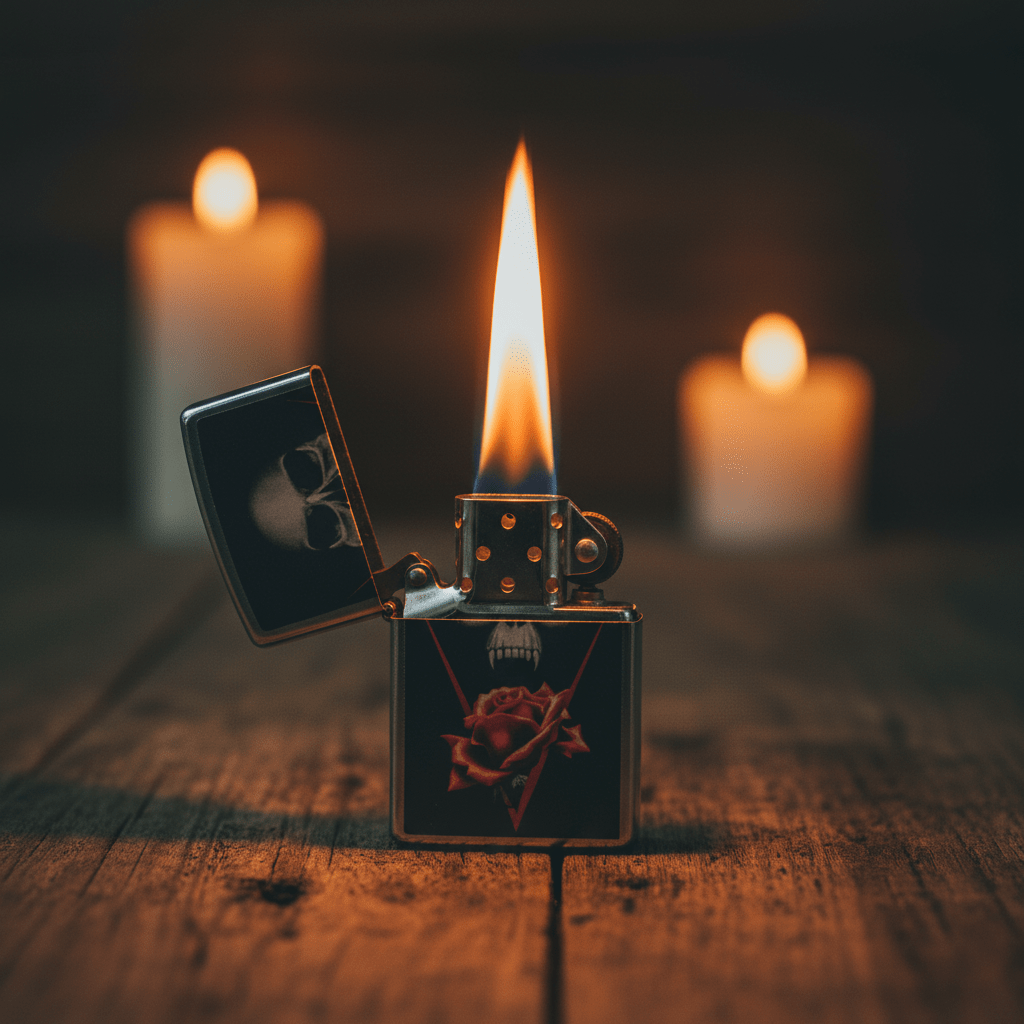Zippo Dual Tone Silver & Black Metal Lighter with Eastern Inspired Pattern, Flip - Top Refillable (6×4 cm) - Al Kabayel Discount CentreZippo Dual Tone Silver & Black Metal Lighter with Eastern Inspired Pattern, Flip - Top Refillable (6×4 cm)LightersZIPPOAl Kabayel Discount Centre