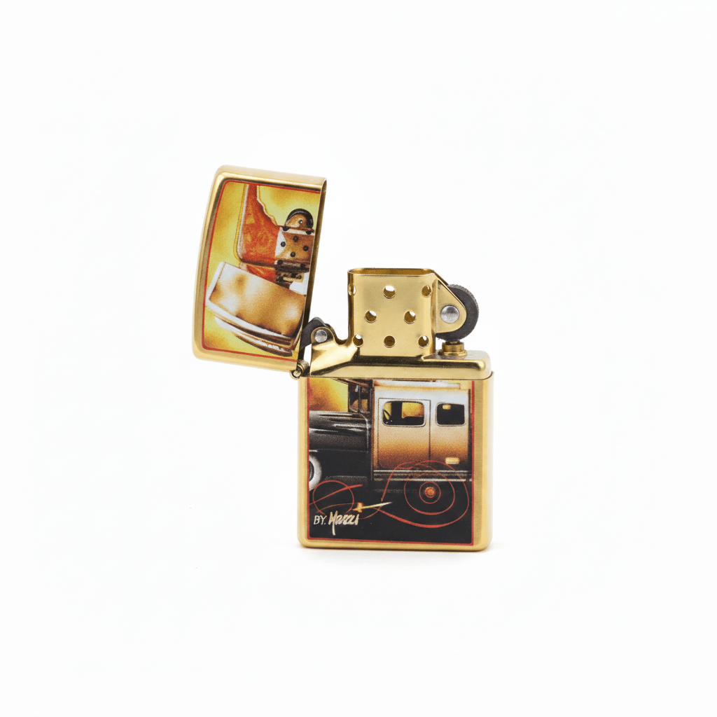 Zippo Gold Flip Top Refillable Metal Lighter Mazzi Zippo Car Artwork Premium Finish 6×4 cm - Al Kabayel Discount CentreZippo Gold Flip Top Refillable Metal Lighter Mazzi Zippo Car Artwork Premium Finish 6×4 cmLightersZIPPOAl Kabayel Discount Centre
