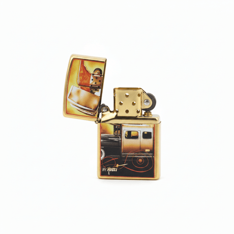 Zippo Gold Flip Top Refillable Metal Lighter Mazzi Zippo Car Artwork Premium Finish 6×4 cm - Al Kabayel Discount CentreZippo Gold Flip Top Refillable Metal Lighter Mazzi Zippo Car Artwork Premium Finish 6×4 cmLightersZIPPOAl Kabayel Discount Centre