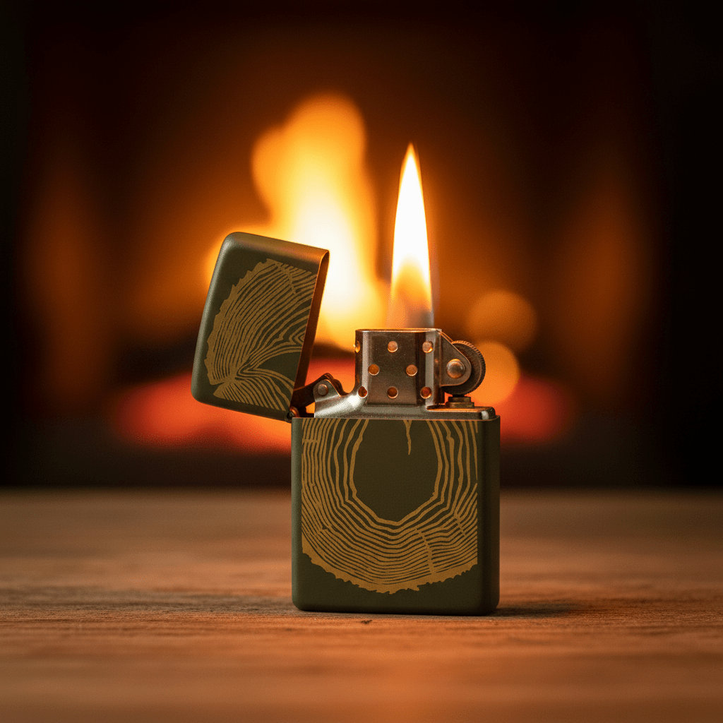 Zippo Green Metal Lighter with Wood Ring Inspired Natural Design, Flip - Top Refillable (6×4 cm) - Al Kabayel Discount CentreZippo Green Metal Lighter with Wood Ring Inspired Natural Design, Flip - Top Refillable (6×4 cm)LightersZIPPOAl Kabayel Discount Centre