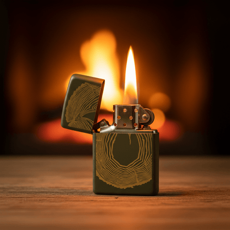Zippo Green Metal Lighter with Wood Ring Inspired Natural Design, Flip - Top Refillable (6×4 cm) - Al Kabayel Discount CentreZippo Green Metal Lighter with Wood Ring Inspired Natural Design, Flip - Top Refillable (6×4 cm)LightersZIPPOAl Kabayel Discount Centre