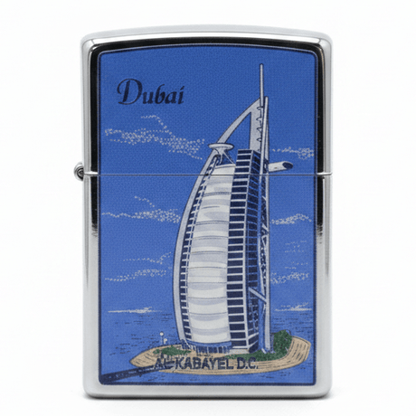 Zippo Silver & Blue Metal Flip - Top Refillable Lighter with Burj Al Arab Dubai Landmark Artwork (6×4 cm) - Al Kabayel Discount CentreZippo Silver & Blue Metal Flip - Top Refillable Lighter with Burj Al Arab Dubai Landmark Artwork (6×4 cm)LightersZIPPOAl Kabayel Discount Centre