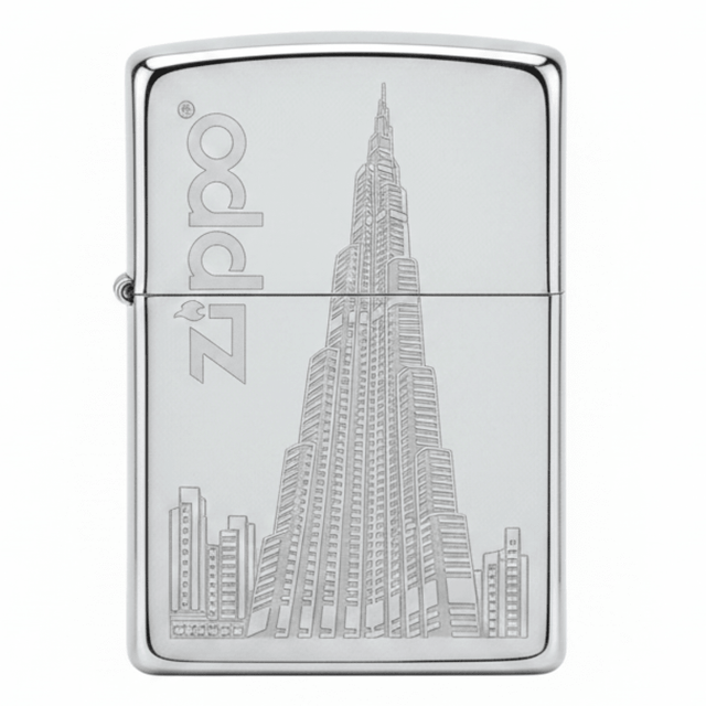 Zippo Silver Flip Top Refillable Metal Lighter Burj Khalifa Skyline Design Windproof 6×4 cm - Al Kabayel Discount CentreZippo Silver Flip Top Refillable Metal Lighter Burj Khalifa Skyline Design Windproof 6×4 cmLightersZIPPOAl Kabayel Discount Centre
