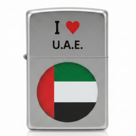 Zippo Silver Flip Top Refillable Metal Lighter I Love UAE Design Windproof Pocket Size 6×4 cm - Al Kabayel Discount CentreZippo Silver Flip Top Refillable Metal Lighter I Love UAE Design Windproof Pocket Size 6×4 cmLightersZIPPOAl Kabayel Discount Centre