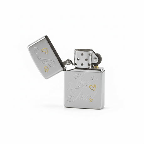 Zippo Silver Flip Top Refillable Metal Lighter I Love You Text Design Gift Idea 6×4 cm - Al Kabayel Discount CentreZippo Silver Flip Top Refillable Metal Lighter I Love You Text Design Gift Idea 6×4 cmLightersZIPPOAl Kabayel Discount Centre