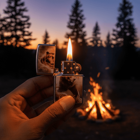 Zippo Silver Flip Top Refillable Metal Lighter Mazzi Bear Artwork Windproof Pocket Lighter 6×4 cm - Al Kabayel Discount CentreZippo Silver Flip Top Refillable Metal Lighter Mazzi Bear Artwork Windproof Pocket Lighter 6×4 cmLightersZIPPOAl Kabayel Discount Centre