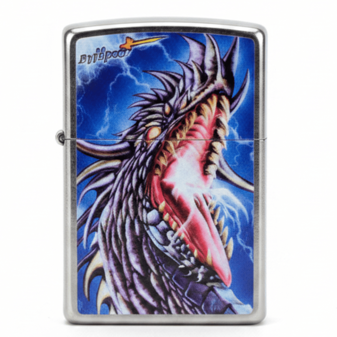 Zippo Silver Flip Top Refillable Metal Lighter Mazzi Dragon Design Windproof Durable Build 6×4 cm - Al Kabayel Discount CentreZippo Silver Flip Top Refillable Metal Lighter Mazzi Dragon Design Windproof Durable Build 6×4 cmLightersZIPPOAl Kabayel Discount Centre