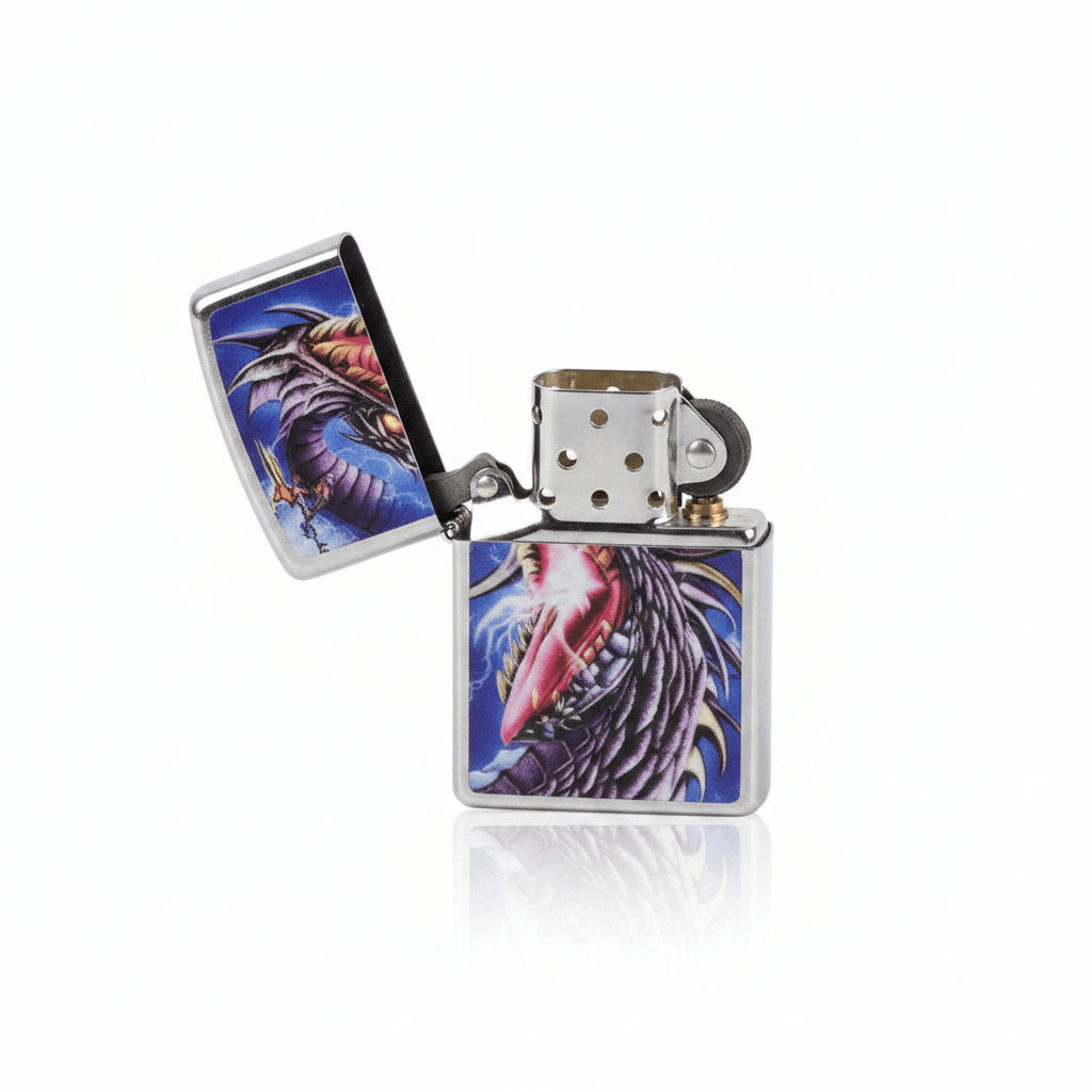 Zippo Silver Flip Top Refillable Metal Lighter Mazzi Dragon Design Windproof Durable Build 6×4 cm - Al Kabayel Discount CentreZippo Silver Flip Top Refillable Metal Lighter Mazzi Dragon Design Windproof Durable Build 6×4 cmLightersZIPPOAl Kabayel Discount Centre
