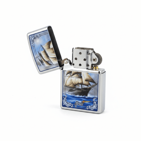 Zippo Silver Flip Top Refillable Metal Lighter Mazzi Tall Ship Artwork Windproof 6×4 cm - Al Kabayel Discount CentreZippo Silver Flip Top Refillable Metal Lighter Mazzi Tall Ship Artwork Windproof 6×4 cmLightersZIPPOAl Kabayel Discount Centre