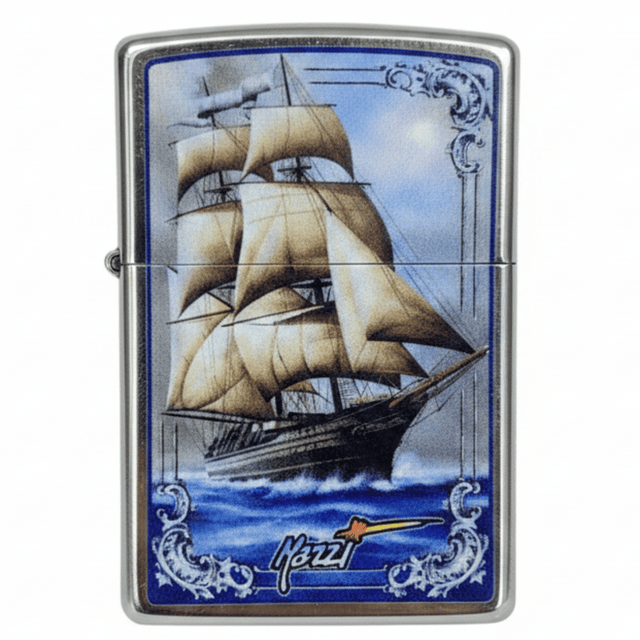Zippo Silver Flip Top Refillable Metal Lighter Mazzi Tall Ship Artwork Windproof 6×4 cm - Al Kabayel Discount CentreZippo Silver Flip Top Refillable Metal Lighter Mazzi Tall Ship Artwork Windproof 6×4 cmLightersZIPPOAl Kabayel Discount Centre