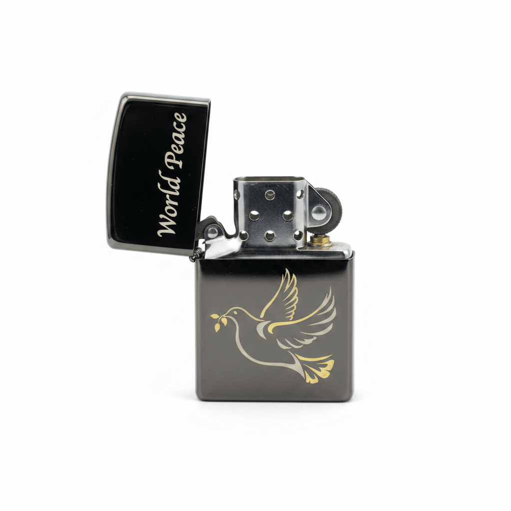 Zippo Silver Flip Top Refillable Metal Lighter World Peace Text Design Giftable 6×4 cm - Al Kabayel Discount CentreZippo Silver Flip Top Refillable Metal Lighter World Peace Text Design Giftable 6×4 cmLightersZIPPOAl Kabayel Discount Centre