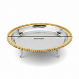 Zolten Gold & Silver Stainless Steel Round Footed Serving Tray - 35cm - Al Kabayel Discount CentreZolten Gold & Silver Stainless Steel Round Footed Serving Tray - 35cmServing TraysZOLTENAl Kabayel Discount Centre