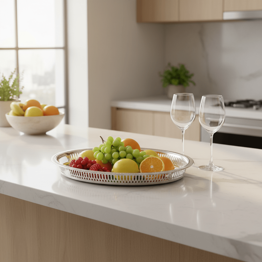 Zolten Silver Stainless Steel Oval Serving Tray - 45×32cm - Al Kabayel Discount CentreZolten Silver Stainless Steel Oval Serving Tray - 45×32cmServing TraysZOLTENAl Kabayel Discount Centre