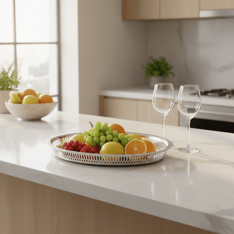Zolten Silver Stainless Steel Oval Serving Tray - 45×32cm - Al Kabayel Discount CentreZolten Silver Stainless Steel Oval Serving Tray - 45×32cmServing TraysZOLTENAl Kabayel Discount Centre