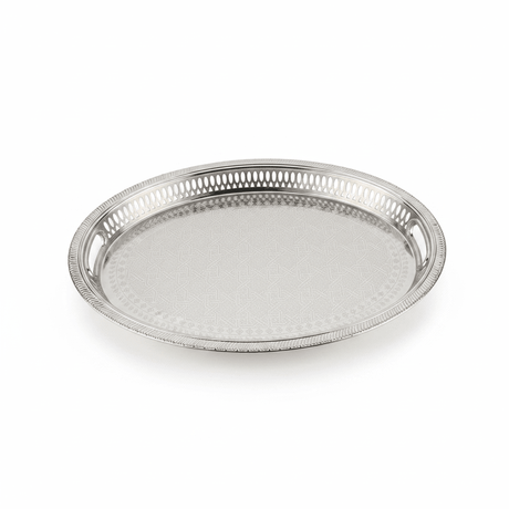 Zolten Silver Stainless Steel Oval Serving Tray - 45×32cm - Al Kabayel Discount CentreZolten Silver Stainless Steel Oval Serving Tray - 45×32cmServing TraysZOLTENAl Kabayel Discount Centre
