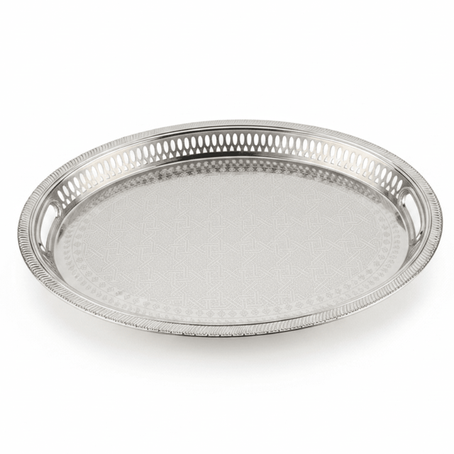 Zolten Silver Stainless Steel Oval Serving Tray - 60×44cm - Al Kabayel Discount CentreZolten Silver Stainless Steel Oval Serving Tray - 60×44cmServing TraysZOLTENAl Kabayel Discount Centre